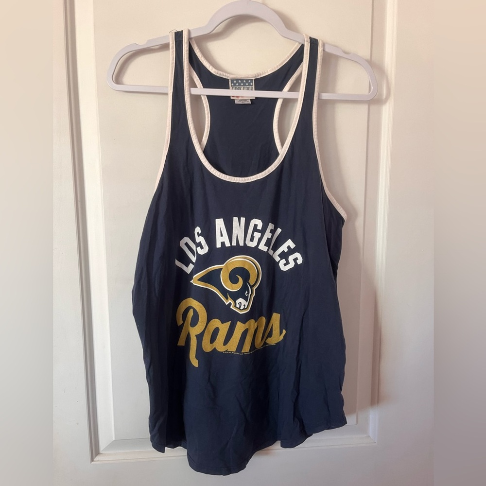 Junk Food Los Angeles RAMS Vintage Blue and White Tank Top